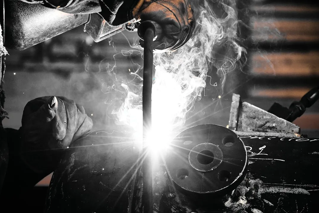 Professional welder at work